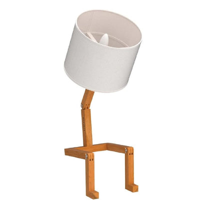 Wooden Table Lamp in Robot Design