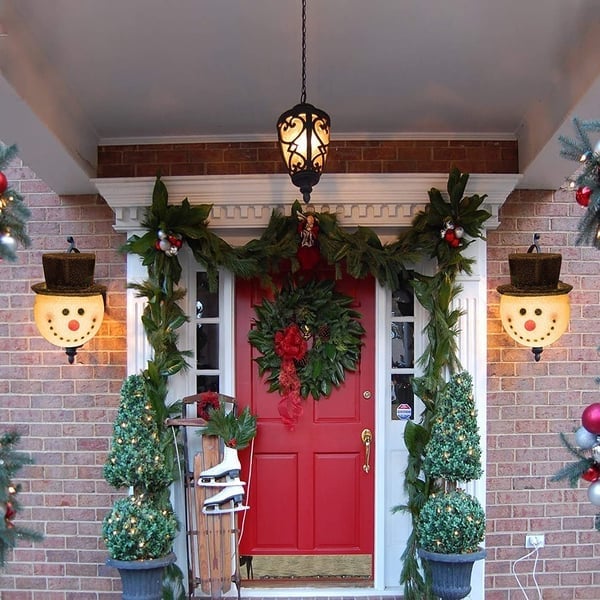 Porch Light Covers in Snowman Design