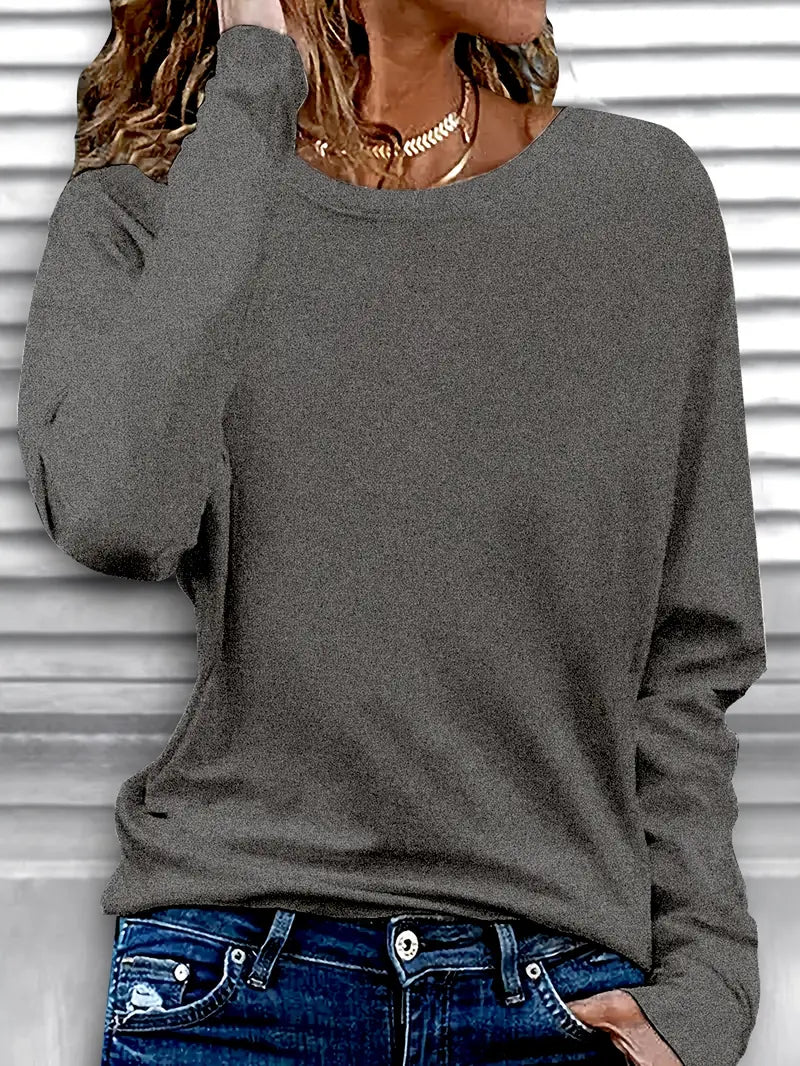 3-Piece Long Sleeve Casual T-Shirt Set, Solid Color, Knit Polyester, Regular Fit for Spring and Autumn
