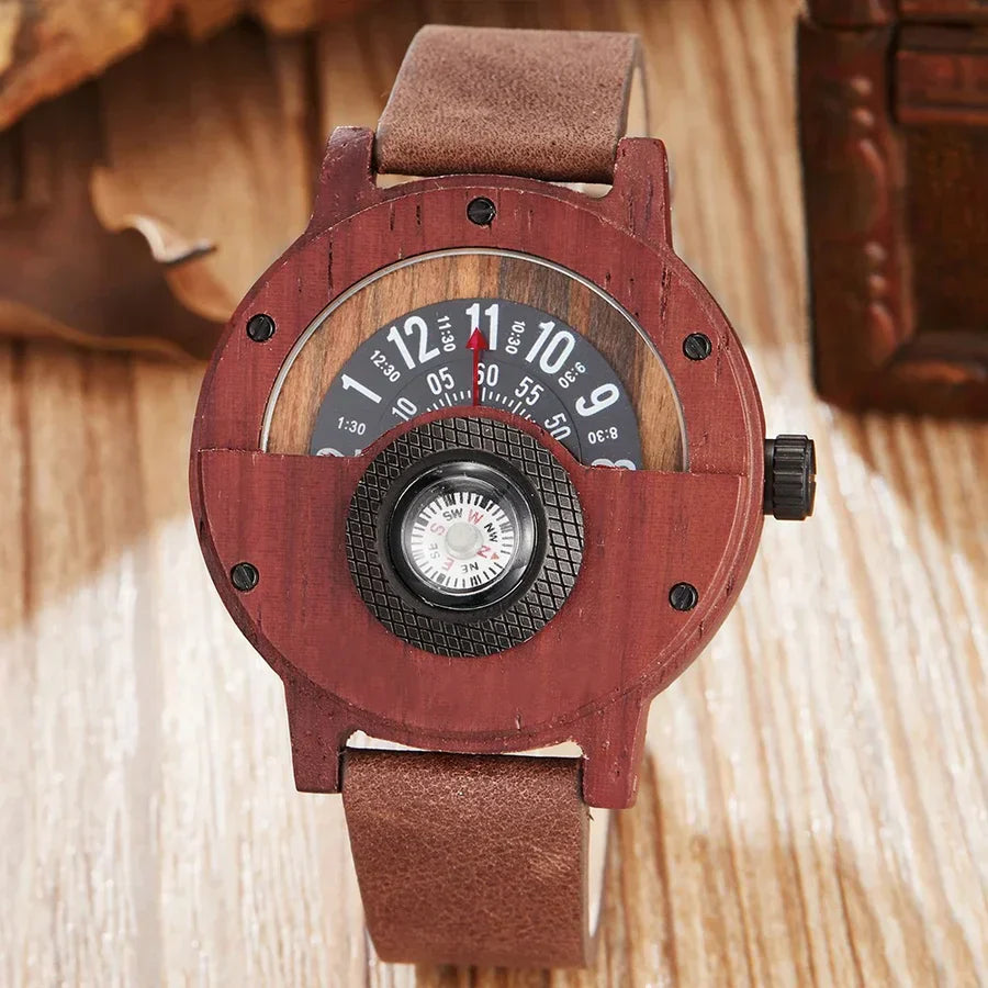Wooden Watches with Leather Strap