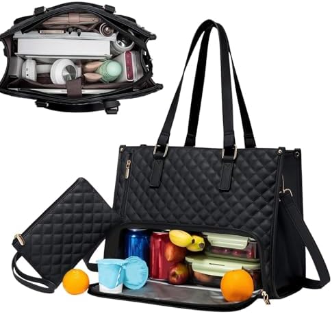 Insulated Lunch and Laptop Bag for Travel and Work - 2-in-1 Design