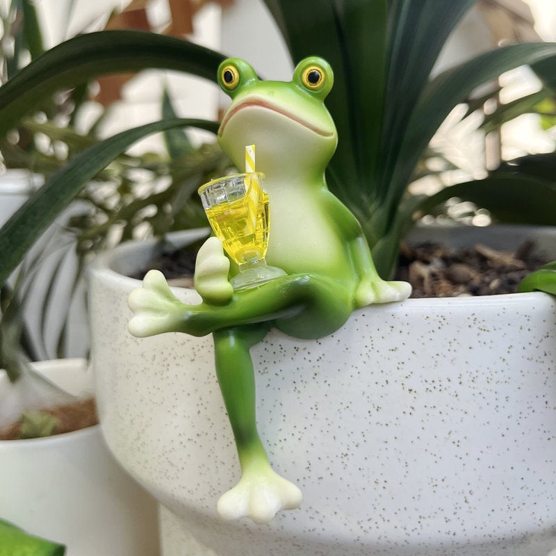 Cheeky Frog Decoration for Pots and Gardens