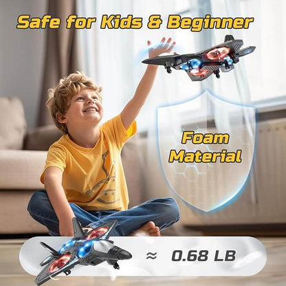 Remote-Controlled LED Airplane for Kids Ages 6-12
