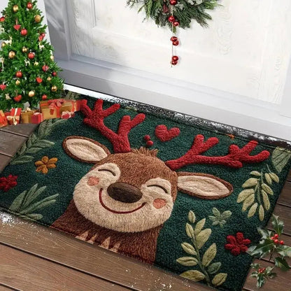 Christmas Door Mat with Gingerbread Man Design | Washable & Non-Slip | Indoor & Outdoor Use | 2026 Version