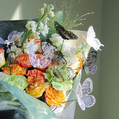 Garden Decoration Butterfly Stakes, Set of 10 | Realistic Design | PVC Material | Outdoor Decor