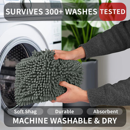 U-Shaped Toilet Mat – Chenille Bath Rug with High Absorbency, Non-Slip, Machine Washable, Soft and Cozy
