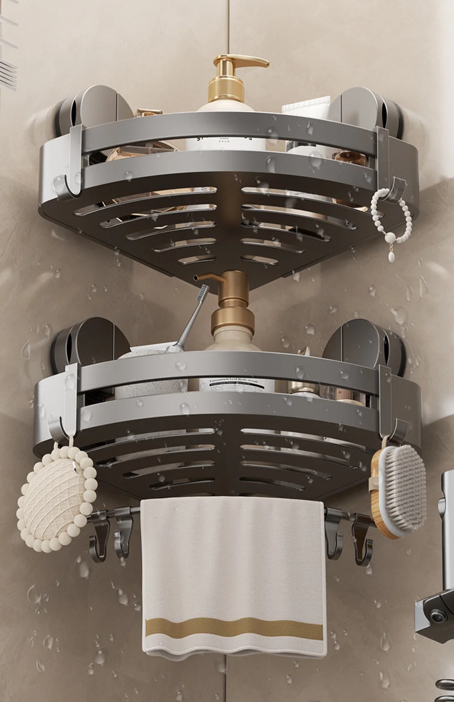 Suction Cup Bath Shelf for Drilling-Free Installation – AquaGrip Style