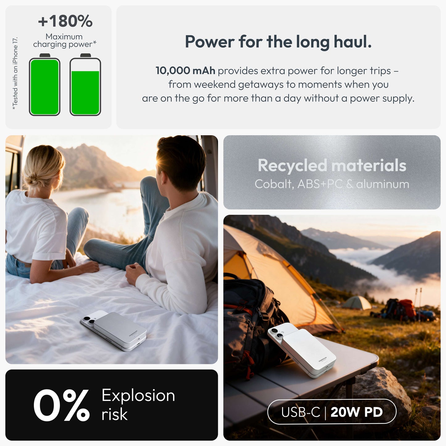 Magnetic Wireless Power Bank 10,000 mAh | Sleek Qi2 Charger