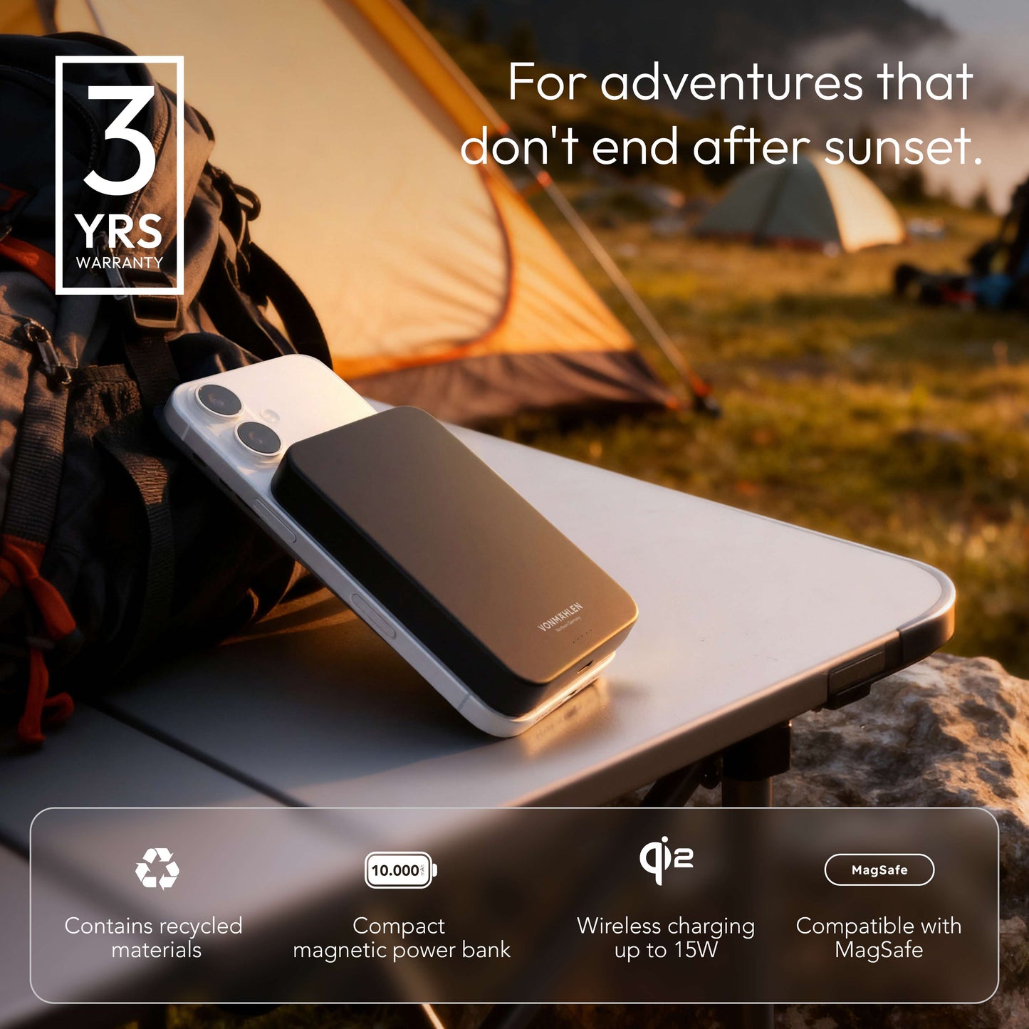 Magnetic Wireless Power Bank 10,000 mAh | Sleek Qi2 Charger