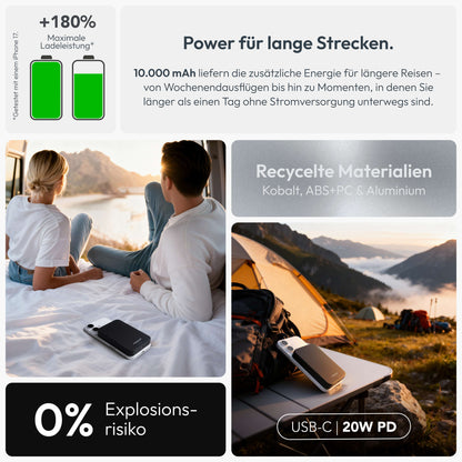 Magnetic Wireless Power Bank 10,000 mAh | Sleek Qi2 Charger