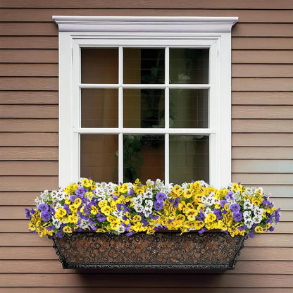 Artificial Pansy Flower Bouquet | Weather-Resistant Spring Garden Decor | Polyester Material