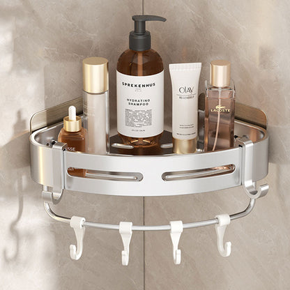 Self-Adhesive Bathroom Corner Shelf – Aluminum Storage Solution without Drilling