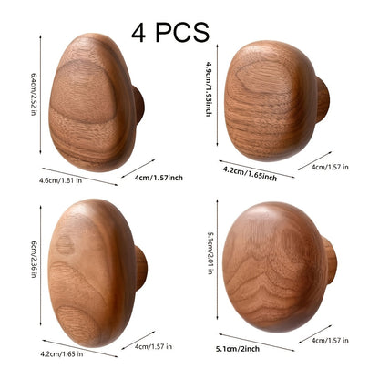 Handcrafted Wall Hook Set in Walnut and Beech Wood