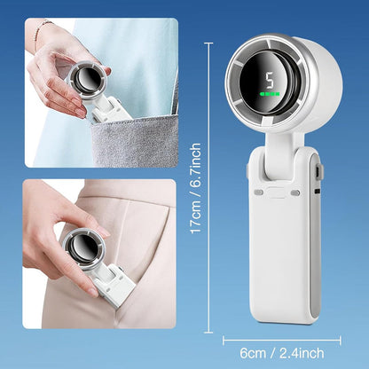 Portable Handheld Fan with 5 Speed Settings - Foldable Design