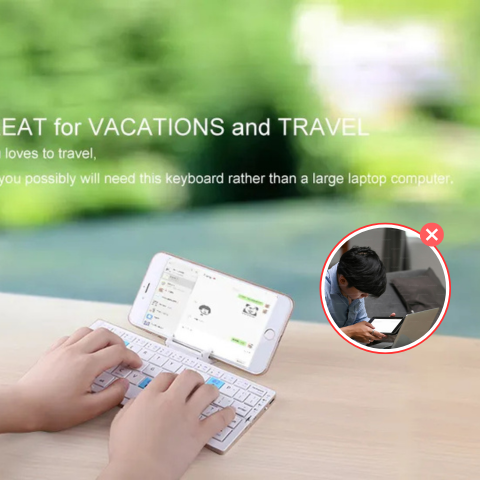 Compact Triple-Folding Keyboard for Quick Typing Anywhere