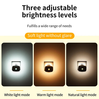 Smart Sensor Night Light | Motion and Light Detection | 3 Color Options | EU Plug | Energy Efficient & Automatic