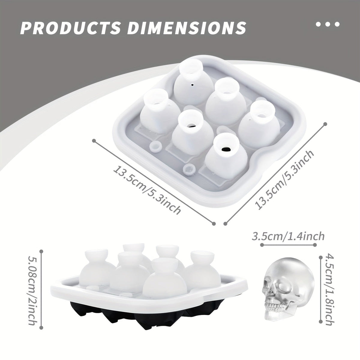 Skull-Shaped Ice Maker Tray for Unique Drinks