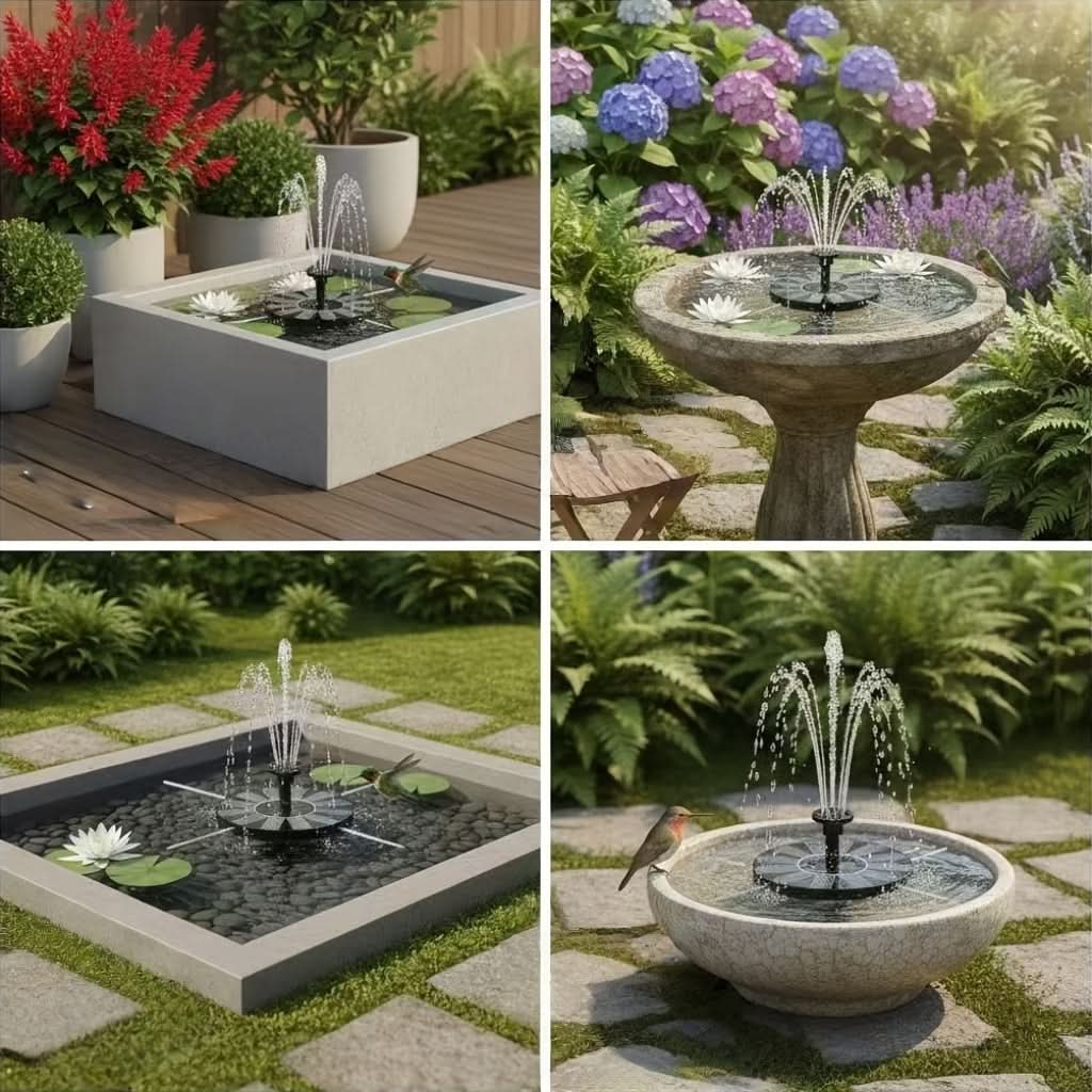 Solar-Powered Fountain Pump for Garden Use