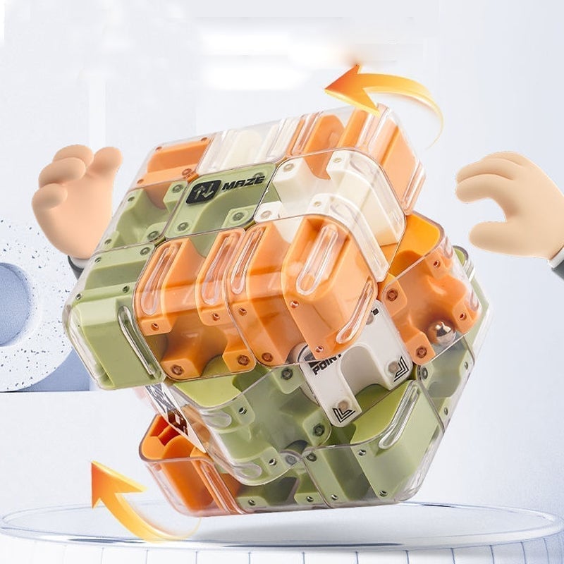 Interactive 3D Maze Challenge Cube for Kids