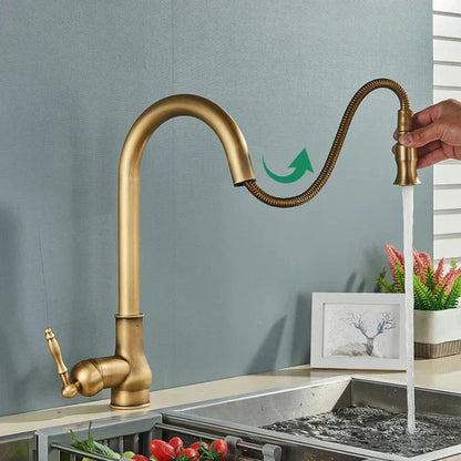 Classic Brass Kitchen Tap | Flexible Swivel Spout | Easy Control