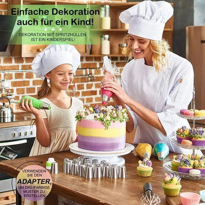 14-Piece Piping Nozzle Set for Cake Decorating | Stainless Steel & Silicone