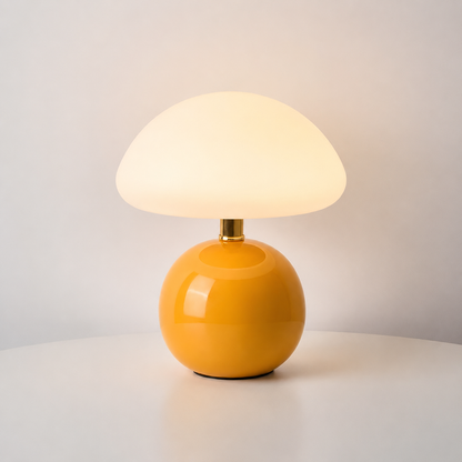 Ceramic Base Mushroom-Shaped Table Lamp