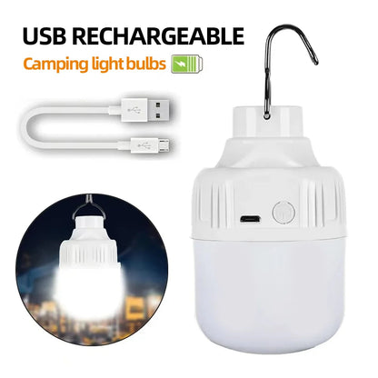 Rechargeable Portable LED Camping Light with USB – Multifunctional Outdoor Hanging Lamp for Emergencies and Picnics