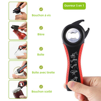 Multifunctional 5-in-1 Bottle and Can Opener