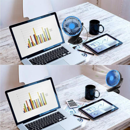 Rechargeable Lithium-Ion Fan - Portable 360° Design