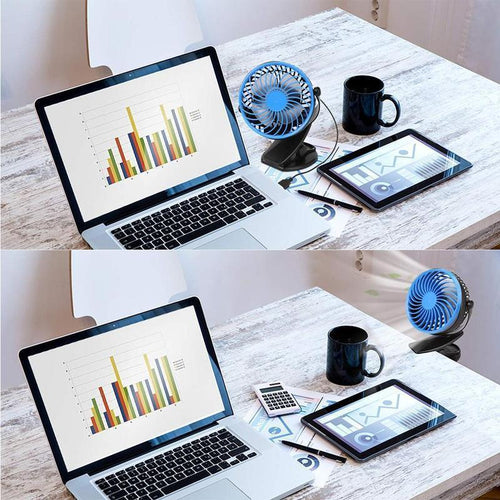Rechargeable Lithium-Ion Fan - Portable 360° Design