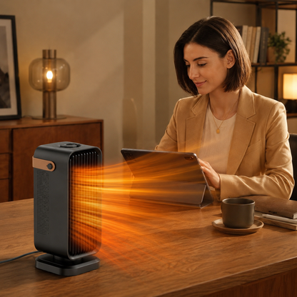 Portable 1200W Electric Heater for Desktop – Safe and Quick Heating