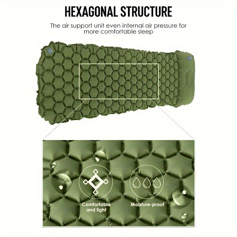 Inflatable Sleeping Mat – Lightweight & Compact with Honeycomb Design & Water-Resistant