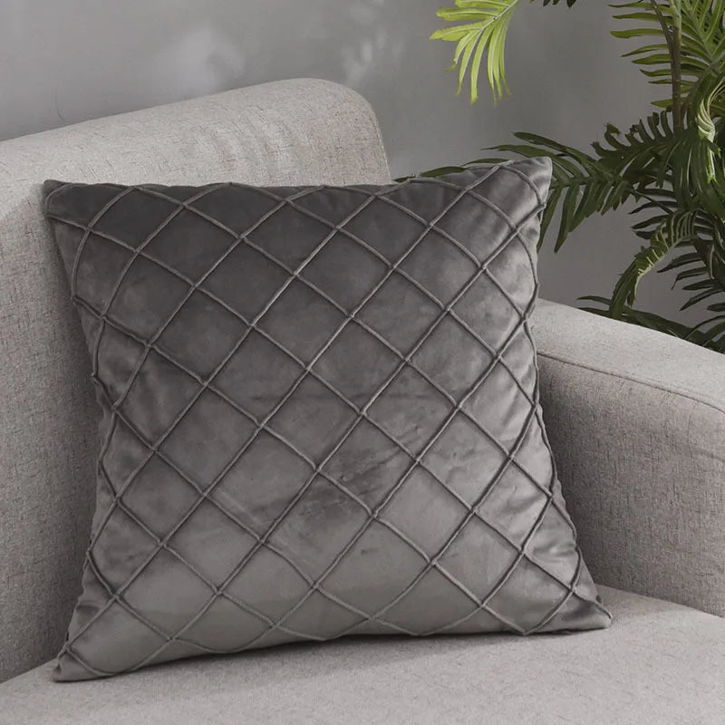 Plaid Velvet Cushion Cover in Scandinavian Design | 30x50 cm, 45x45 cm, 50x50 cm