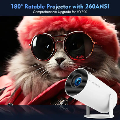4K Mini Projector with Android 11, Dual WiFi 6, 260 ANSI, Wireless 5.0