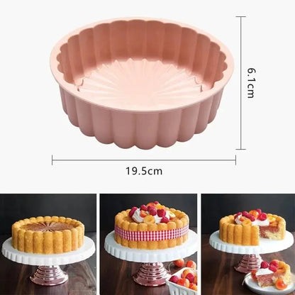 Round Silicone Cake Mold with Sunflower Design | Heat Resistant | 20x20x6 cm