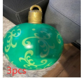 60cm Inflatable Outdoor Christmas Ball – Weatherproof PVC Decoration