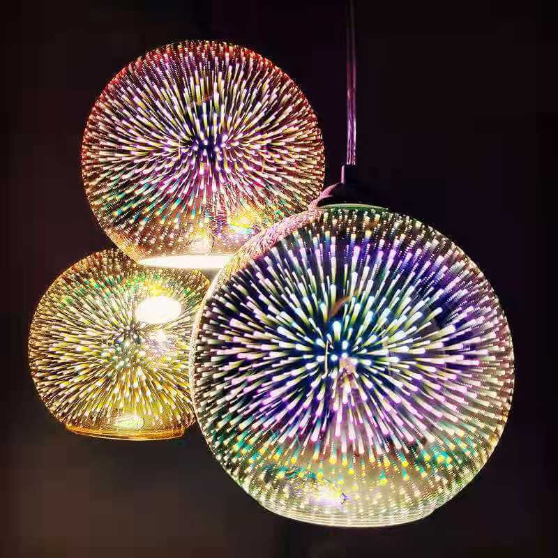 Colourful 3D Sphere Glass Chandelier – Creative Lighting Fixture