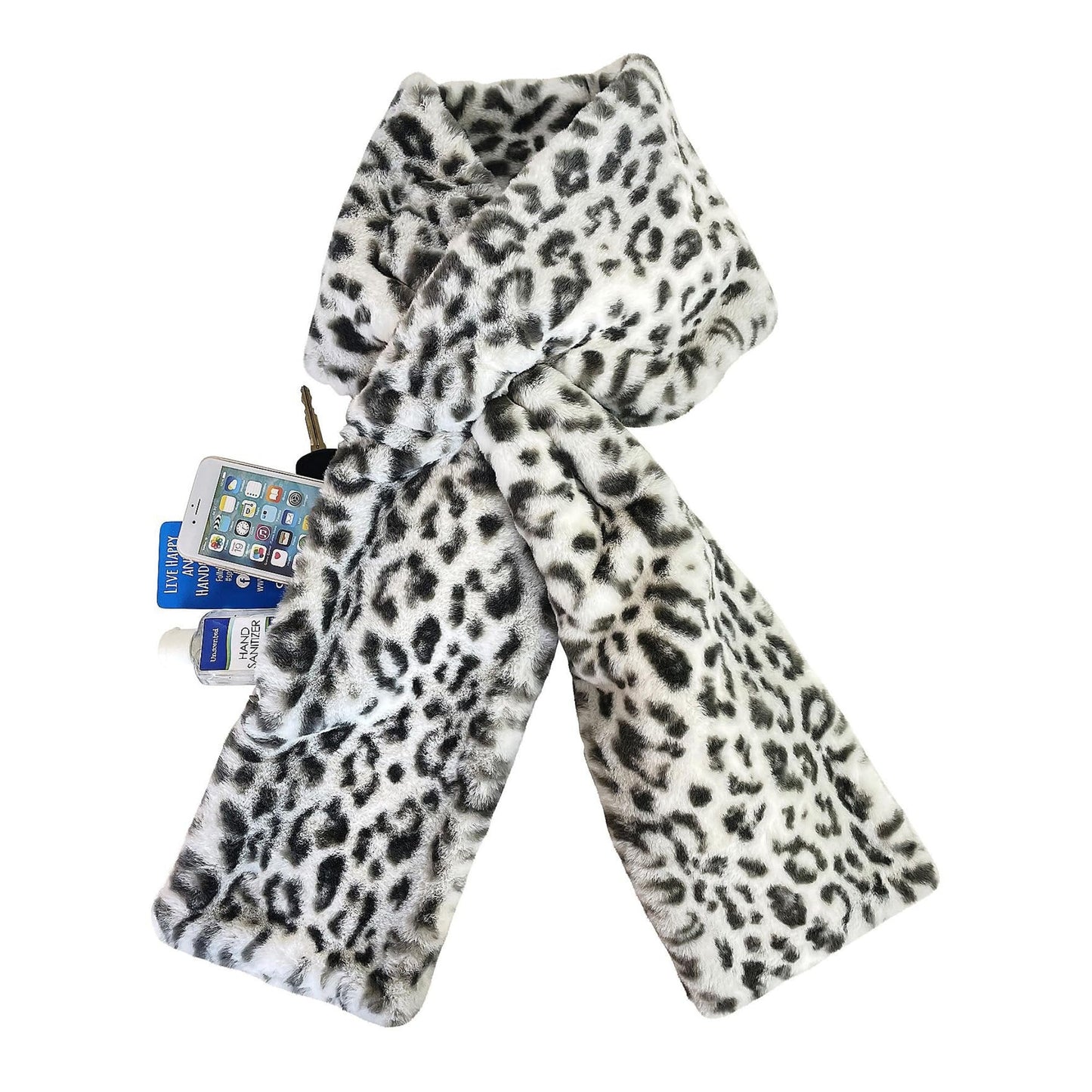 Chic Faux Fur Infinity Scarf with Hidden Zip Pocket