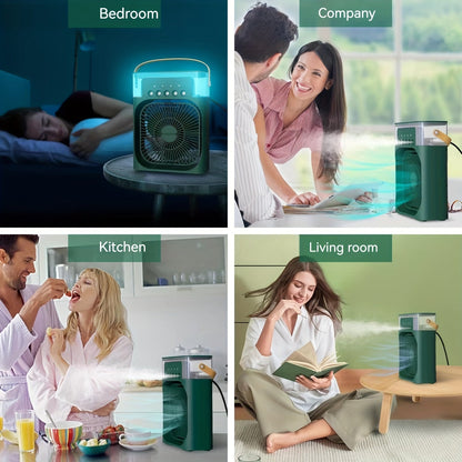 Compact Personal Air Cooler with 3 Speed Settings and 5 Spray Heads