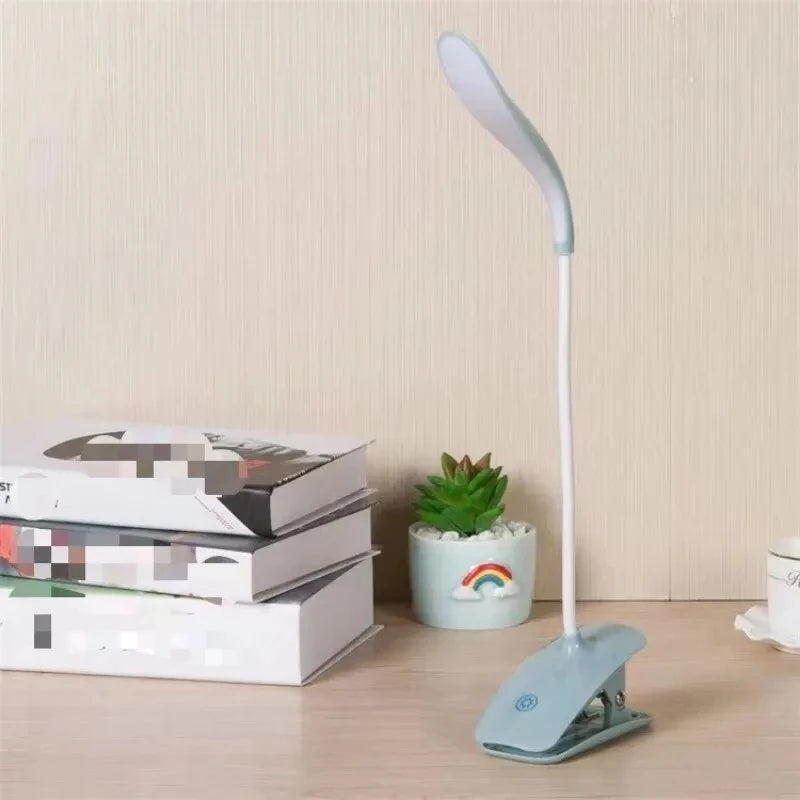Rechargeable LED Desk Lamp with Touch Dimming and Clip Holder