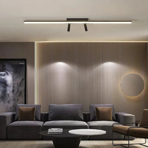 Versatile Room Lighting - Linear LED Ceiling Light Fixture in Minimalist Style