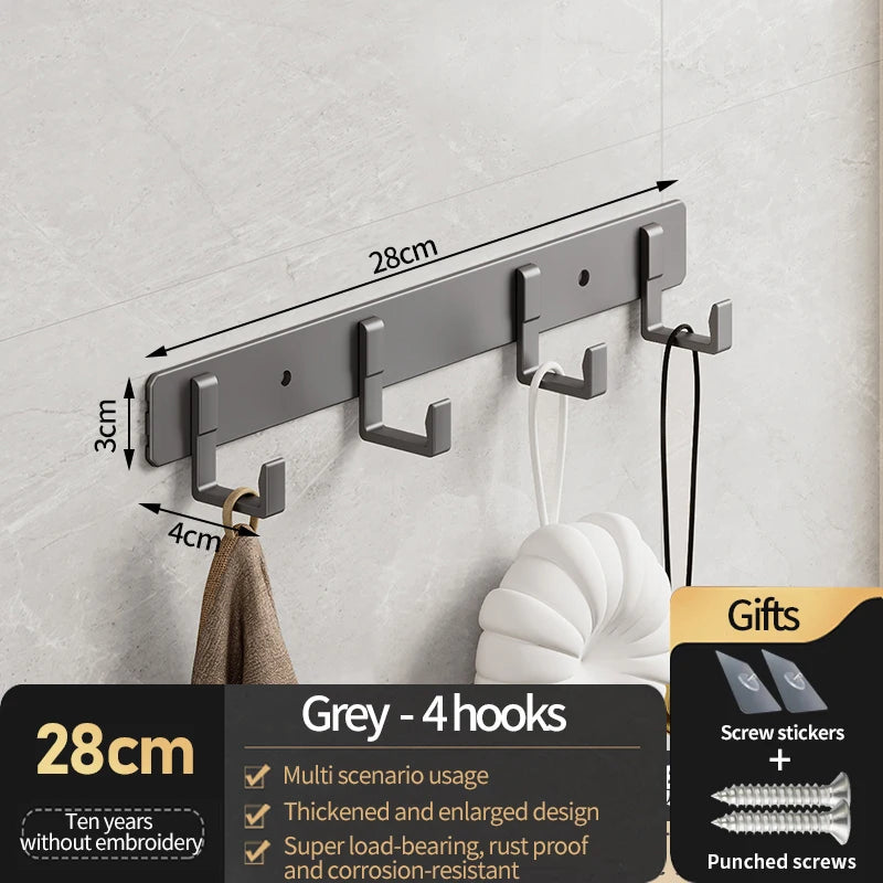 Wall and Door Coat Hooks – Aluminum Hangers for Entryway and Closet, Space-Saving and Durable
