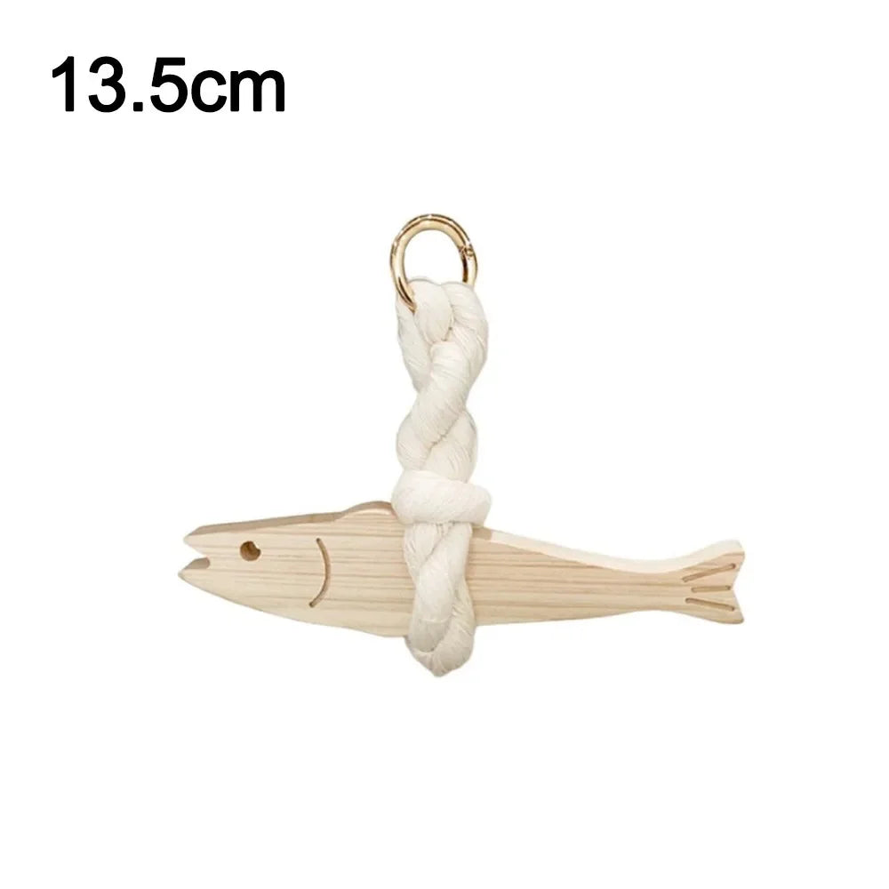 Lightweight Pine Wood Wand Fish Decoration – Space-Saving Ornament