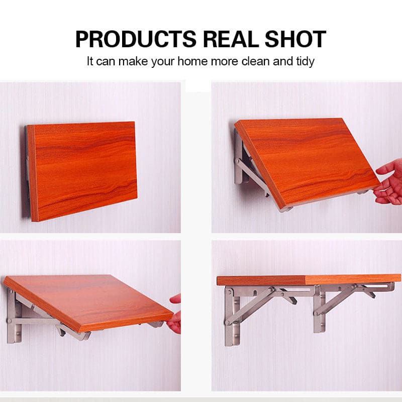 Space-Saving Folding Shelf Bracket for Versatile Use