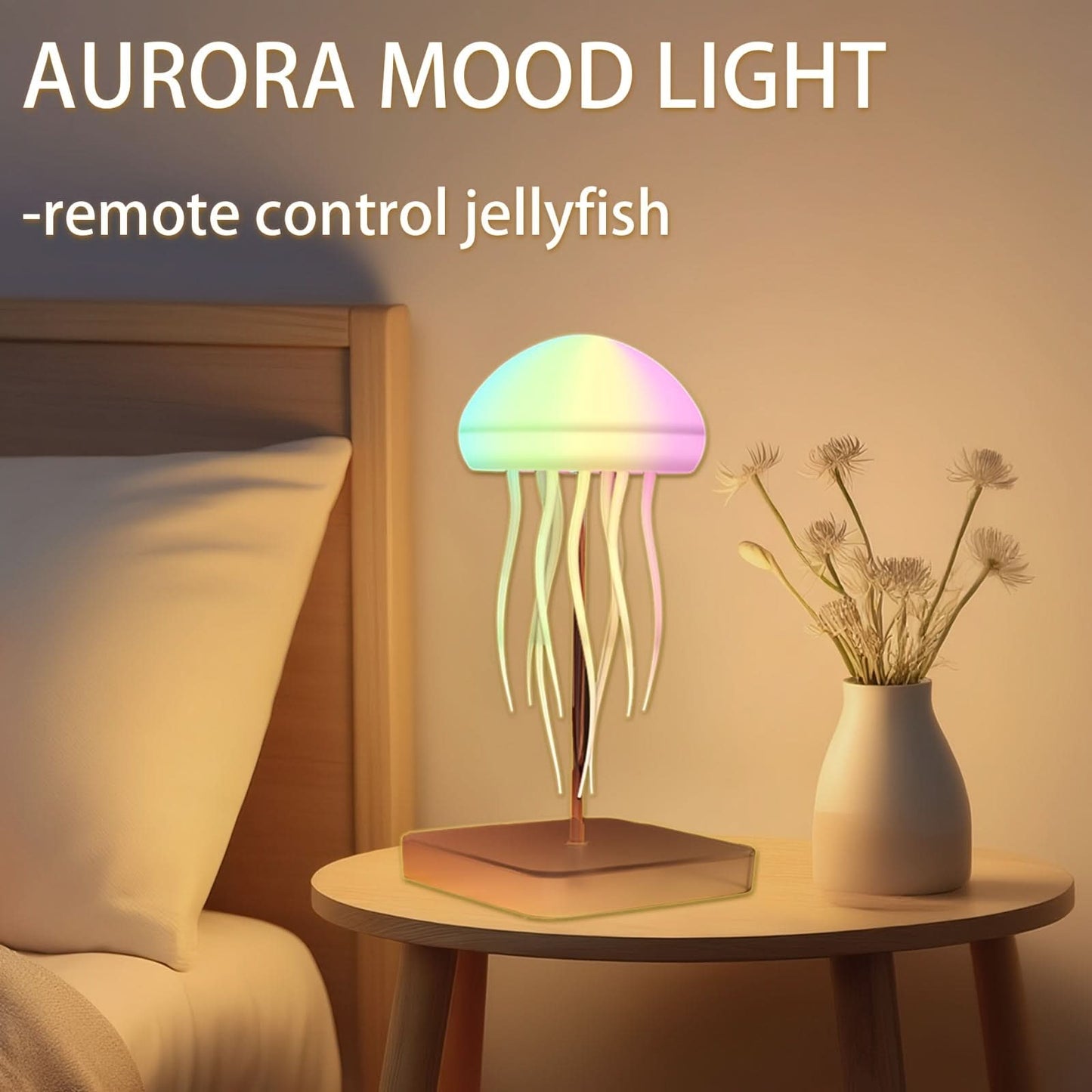 Remote-Controlled Jellyfish Lamp for Bedside Decor