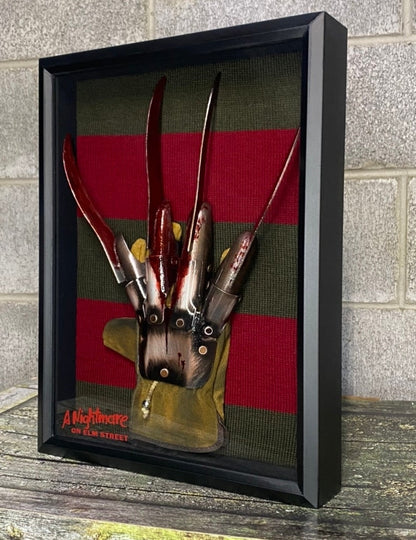 Freddy Krueger Metal Glove and Sweater Shadow Box Horror Collectible