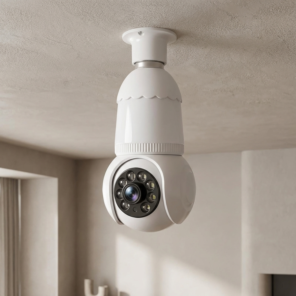 LED Bulb Security Camera with Color Vision Features