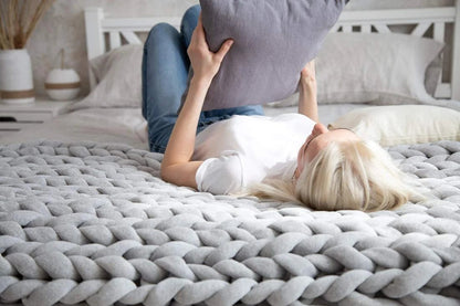 Cozy Thick Knit Throw Blanket