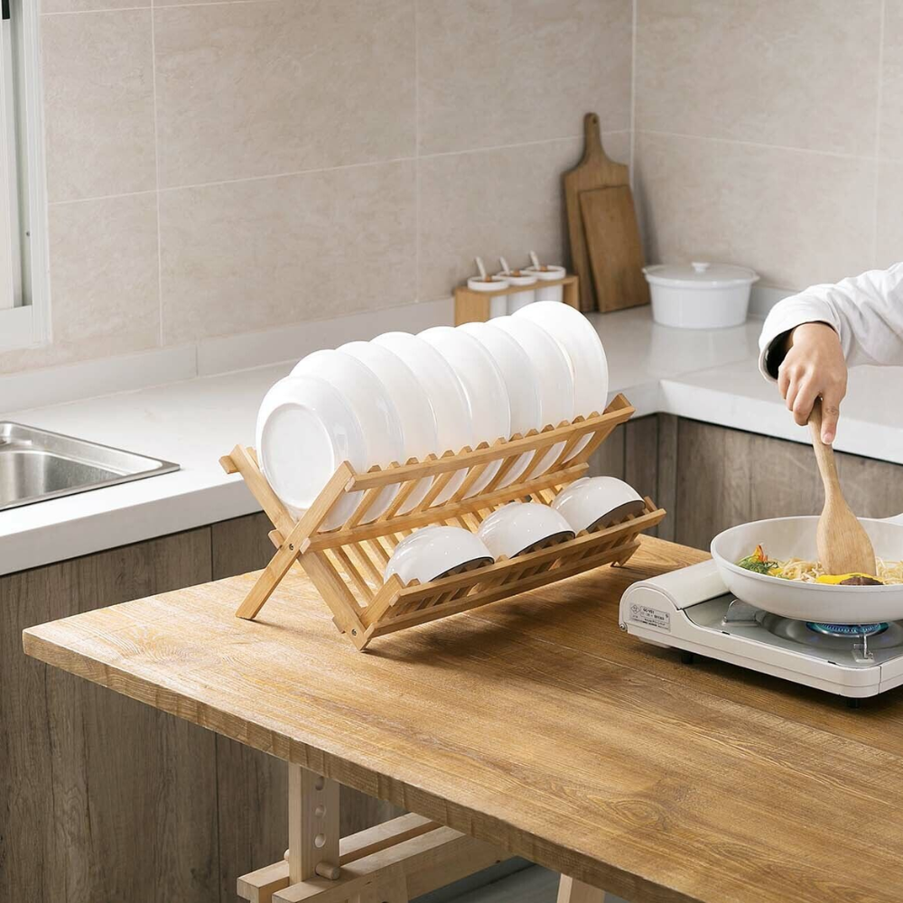 Vertical Compartment Bamboo Drying Rack