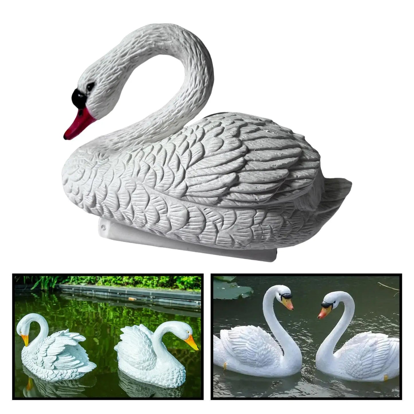 Floating Swan Pond Ornament | Realistic Design | Durable & Waterproof | 30 cm